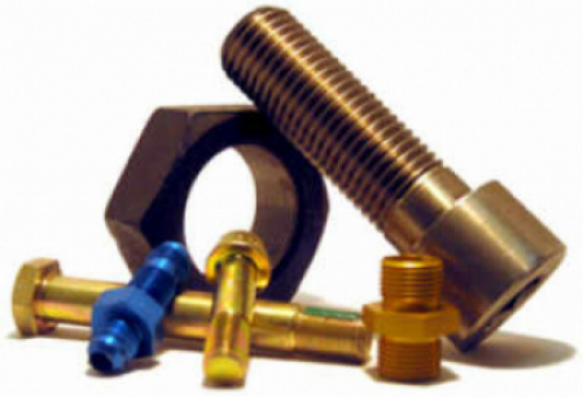 Military & Aerospace Bolts Arrangement of different screws and bolts used in military and aerospace applications.